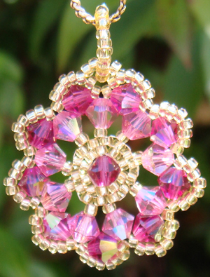 Crystal-beaded-rosette-pendant