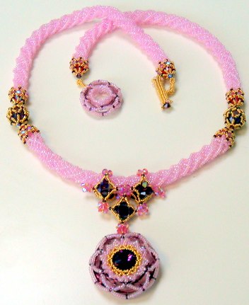 Morgan Le Fay - Antique Pink & Amethyst with 24K gold Charlottes