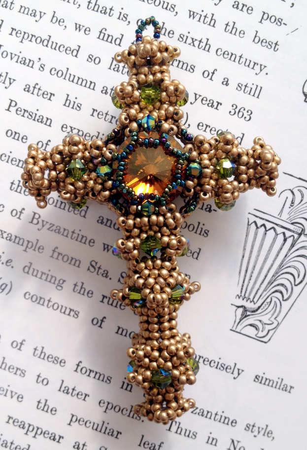 Byzantine Cross - Silken Gold & Crystal Copper