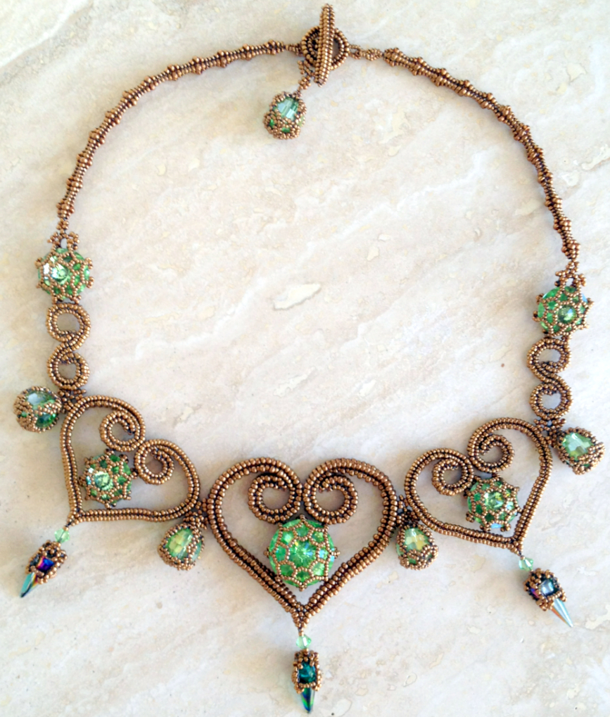 St Olave necklace - Peridot/Bronze